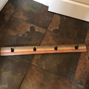 Beautiful hand crafted 4 hook wood wall mount